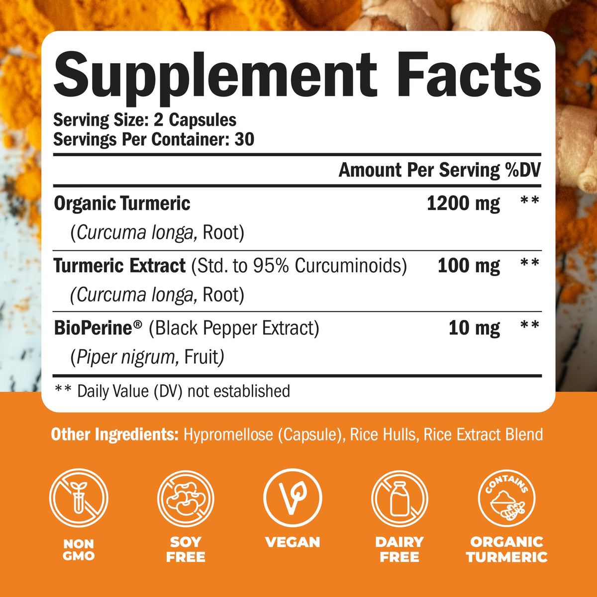 Turmeric Curcumin Glucosamine Chondroitin MSM Supplement X2888