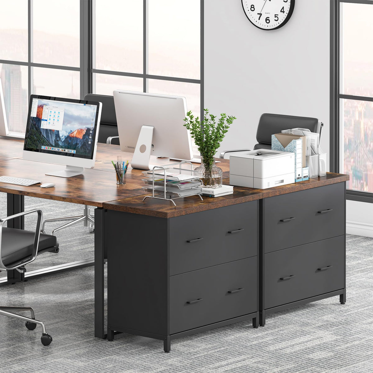2-Drawer Wood File Cabinet I489