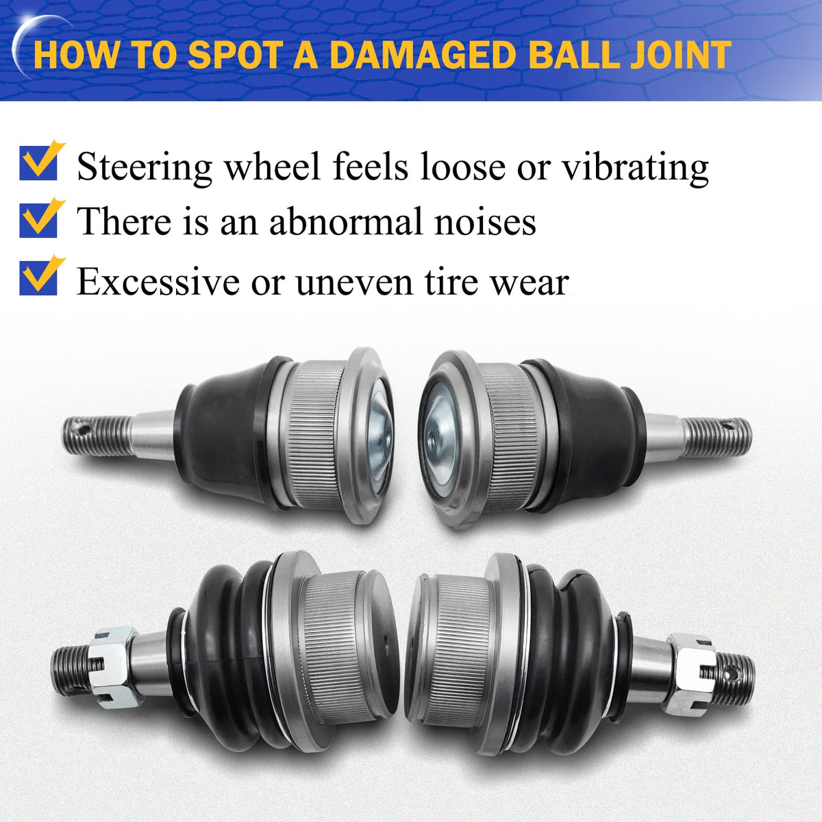 Zinc-Nickel Alloy Front Upper & Lower Ball Joints K406
