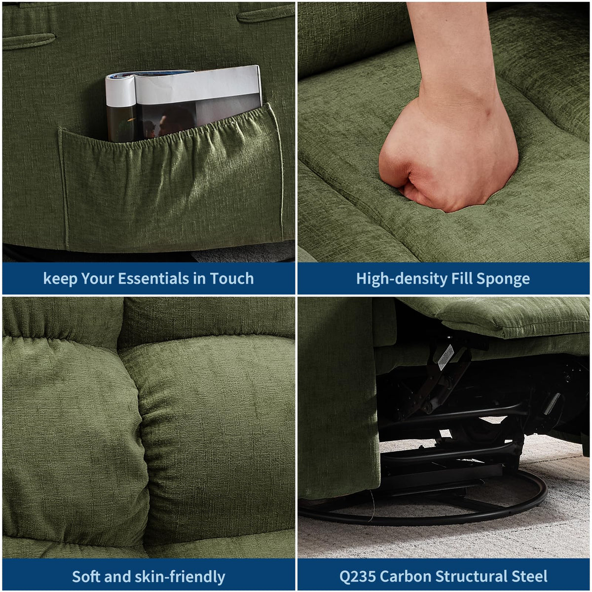 Massage Recliner Chair with Heat and Cup Holders Z37957