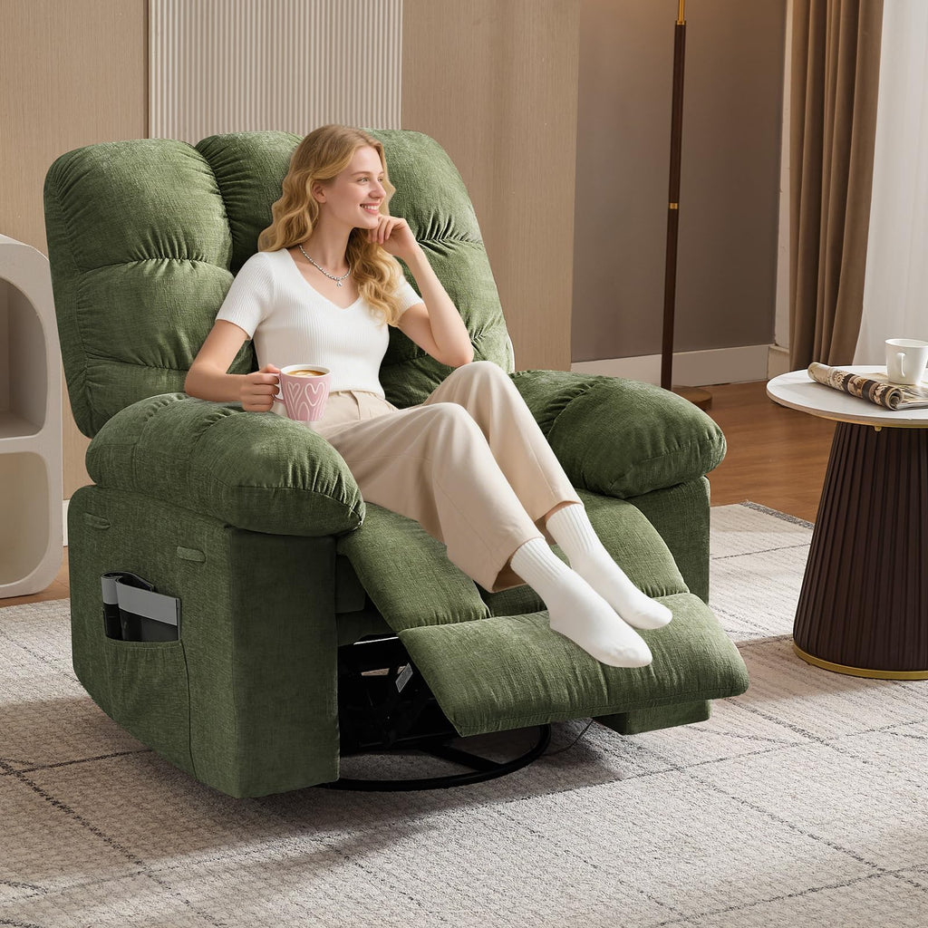 Massage Recliner Chair with Heat and Cup Holders Z37957