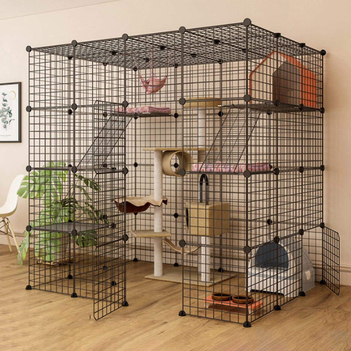 Metal Wire Small Animal Cage 147 * 147 * 146cm L280