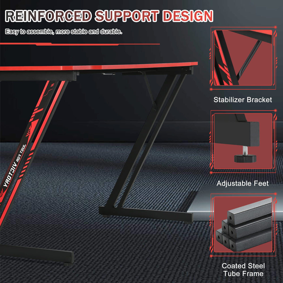 47 inch Carbon Fiber Gaming Desk U85397