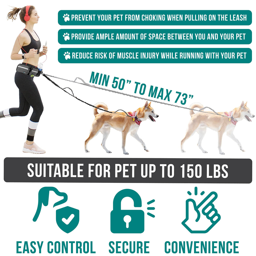 Hands Free Dog Leash with Waist Belt Bag E6713