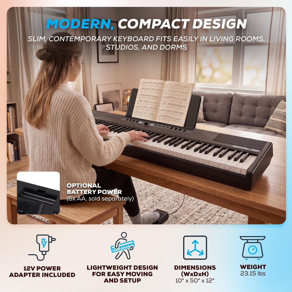 88-Key Weighted Digital Piano with Hammer Action D89101