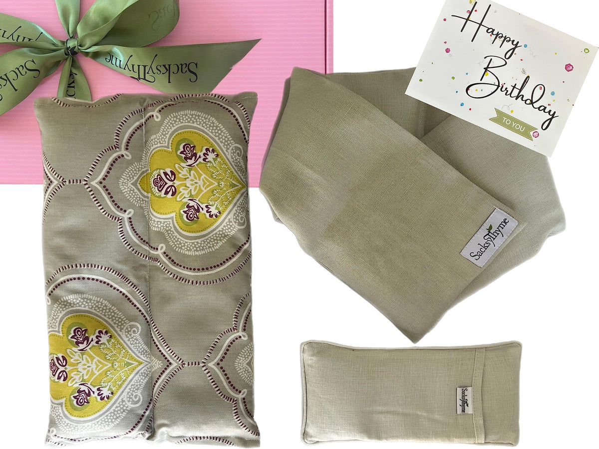 3 Piece Lavender Heating Pad, Linen Neck Wrap & Eye Pillow W1388