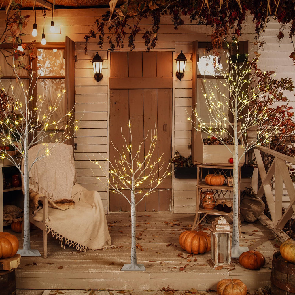 LED Birch Tree Light Set 4ft 6ft 8ft Warm White 3-Pack L666