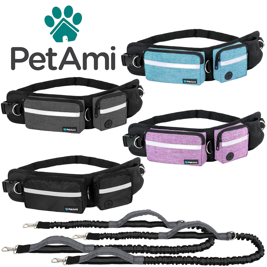 Hands Free Dog Leash with Waist Belt Bag E6713