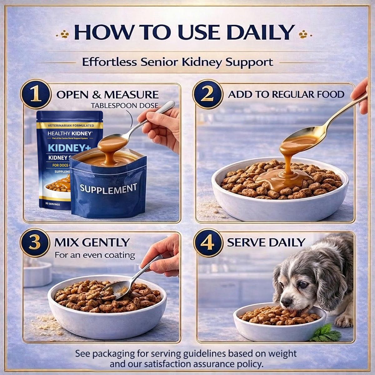 Dog Kidney Support Supplement Food Topper with Omega 3, Prebiotics, Fiber S518630
