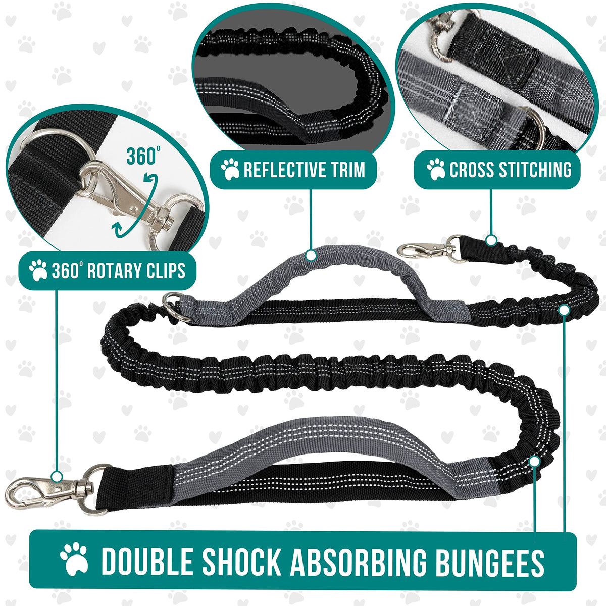 Hands Free Dog Leash with Waist Belt Bag E6713