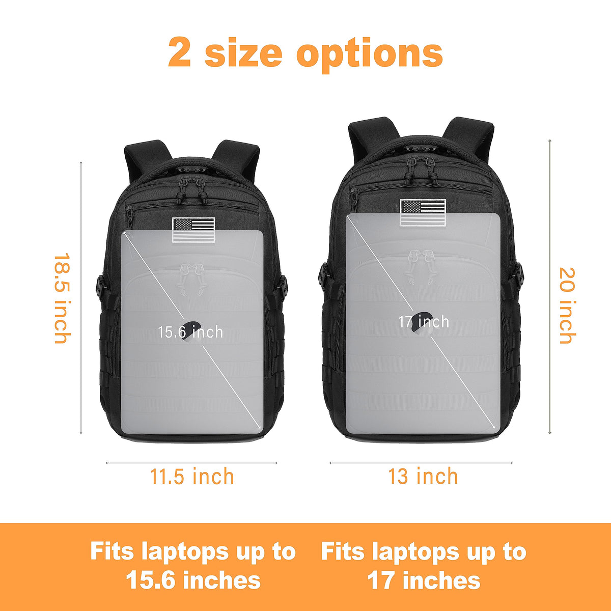 Black Small Tactical Backpack K229