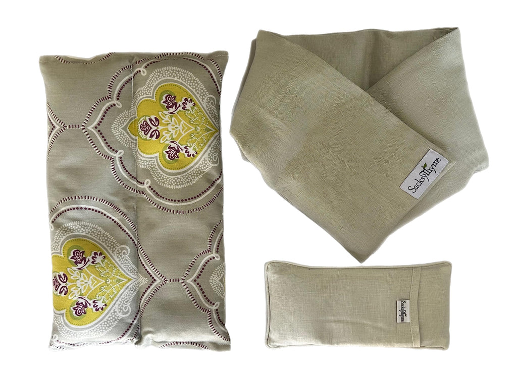 3 Piece Lavender Heating Pad, Linen Neck Wrap & Eye Pillow W1388