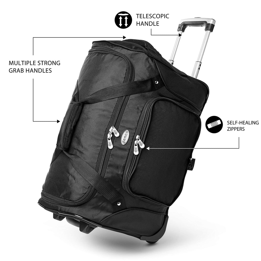 Lightweight 22-inch Wheeled Duffel Bag with Telescopic Handle X7188